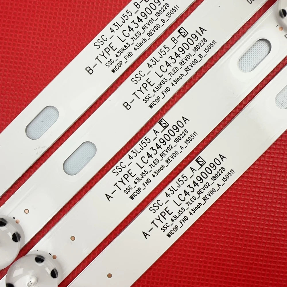 bandes rétroéclairage led blanc bleu modernes clips fixation téléviseur 43 pouces points noirs 110