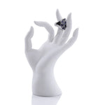 présentoir bijoux mannequin main résine support collier boucles oreilles bracelet bague décoration magasin blanc