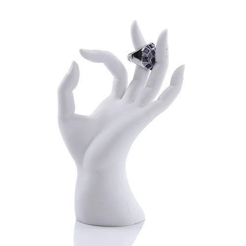 présentoir bijoux mannequin main résine support collier boucles oreilles bracelet bague décoration magasin blanc
