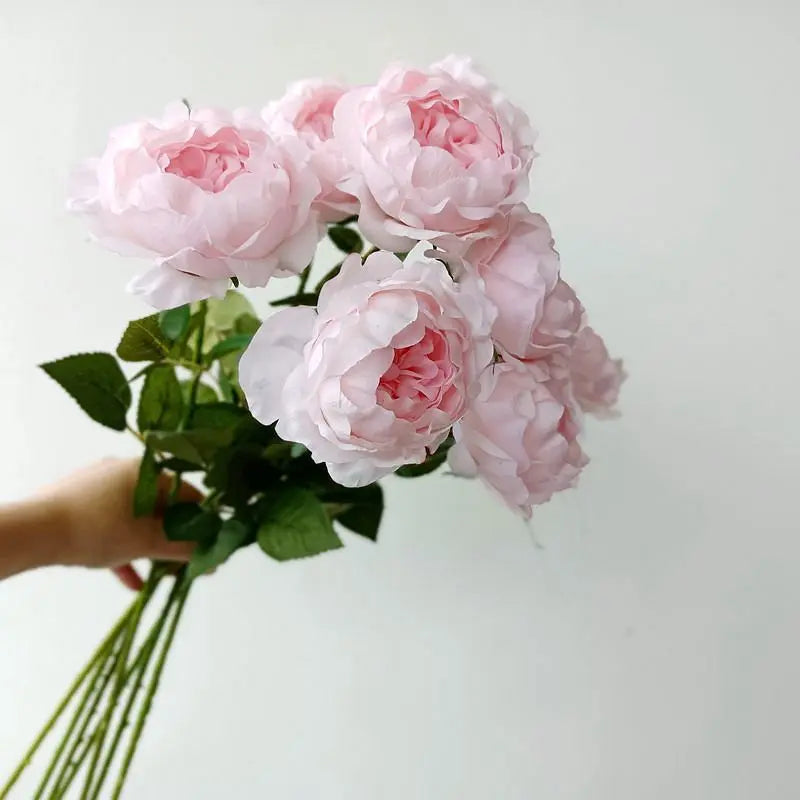 fleurs artificielles pivoine rose clair douces ondulées mariage anniversaire intérieur decoration