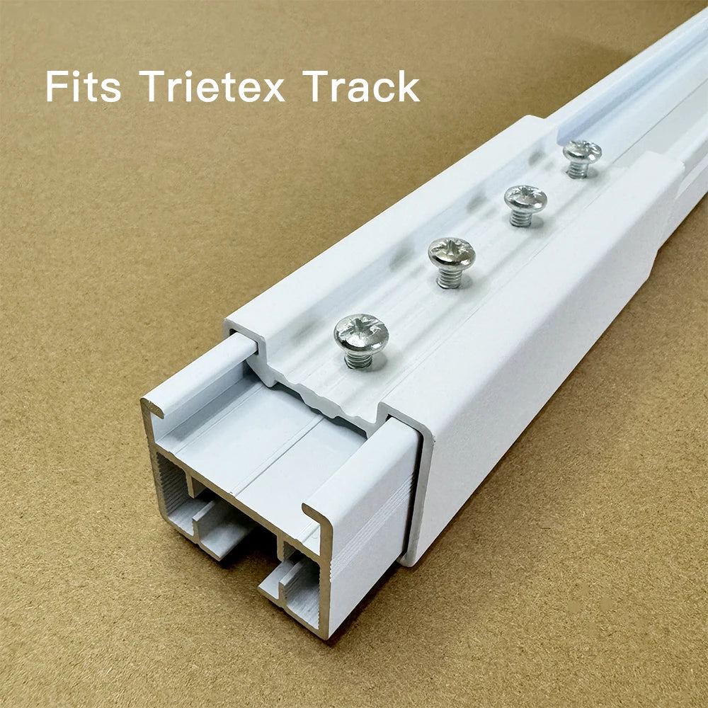 rail suspension électrique blanc moderne vis fixations accessoires rideau motorisé joint lisse opaques