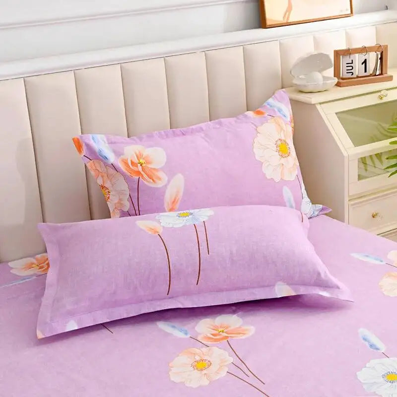 taies d'oreiller fleur bleu violet moderne non toxique polyester respectueux environnement