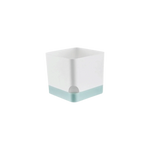 cache pot moderne blanc bleu clair uni opaque adhésif intérieur fleuri verte simple
