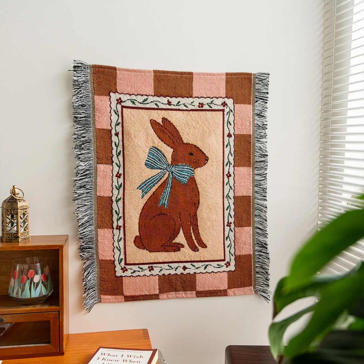 tapisserie murale acrylique dessins animés fleurs fruits brodée rouge blanc beige bleu vert orange