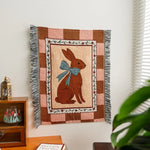 tapisserie murale acrylique dessins animés fleurs fruits brodée rouge blanc beige bleu vert orange