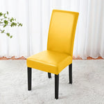 housse chaise simili cuir noir moderne imperméable élastique fauteuil salle manger
