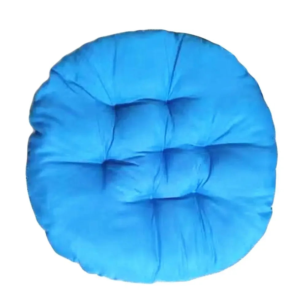 coussin rond doux uni moderne 40cm diamètre 6cm épais bleu clair rose pâle grisclair