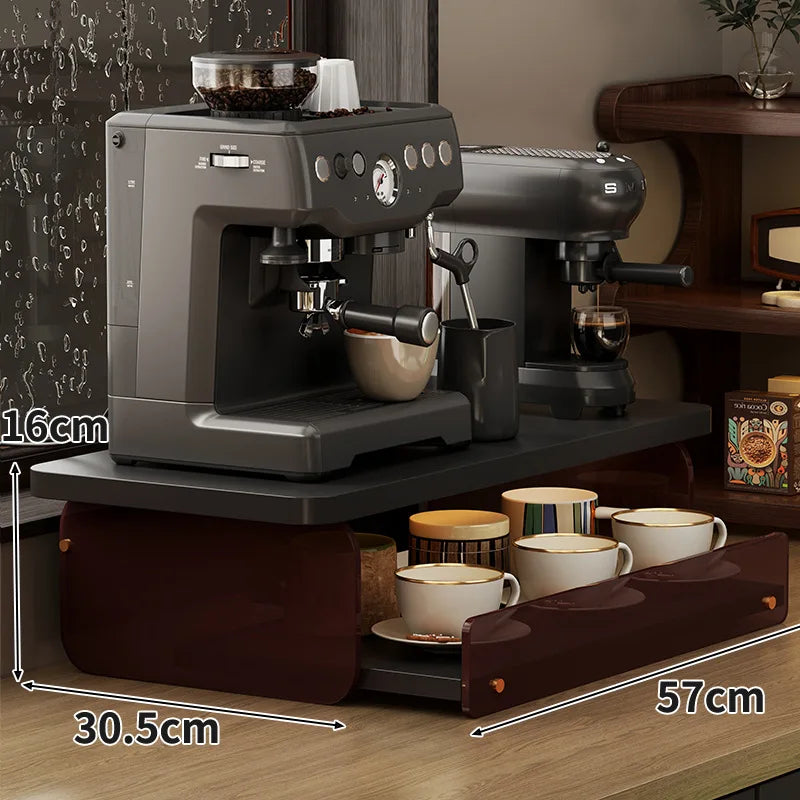 présentoir bois moderne tiroirs vis stockage tasses soucoupes sablés cuisine bar