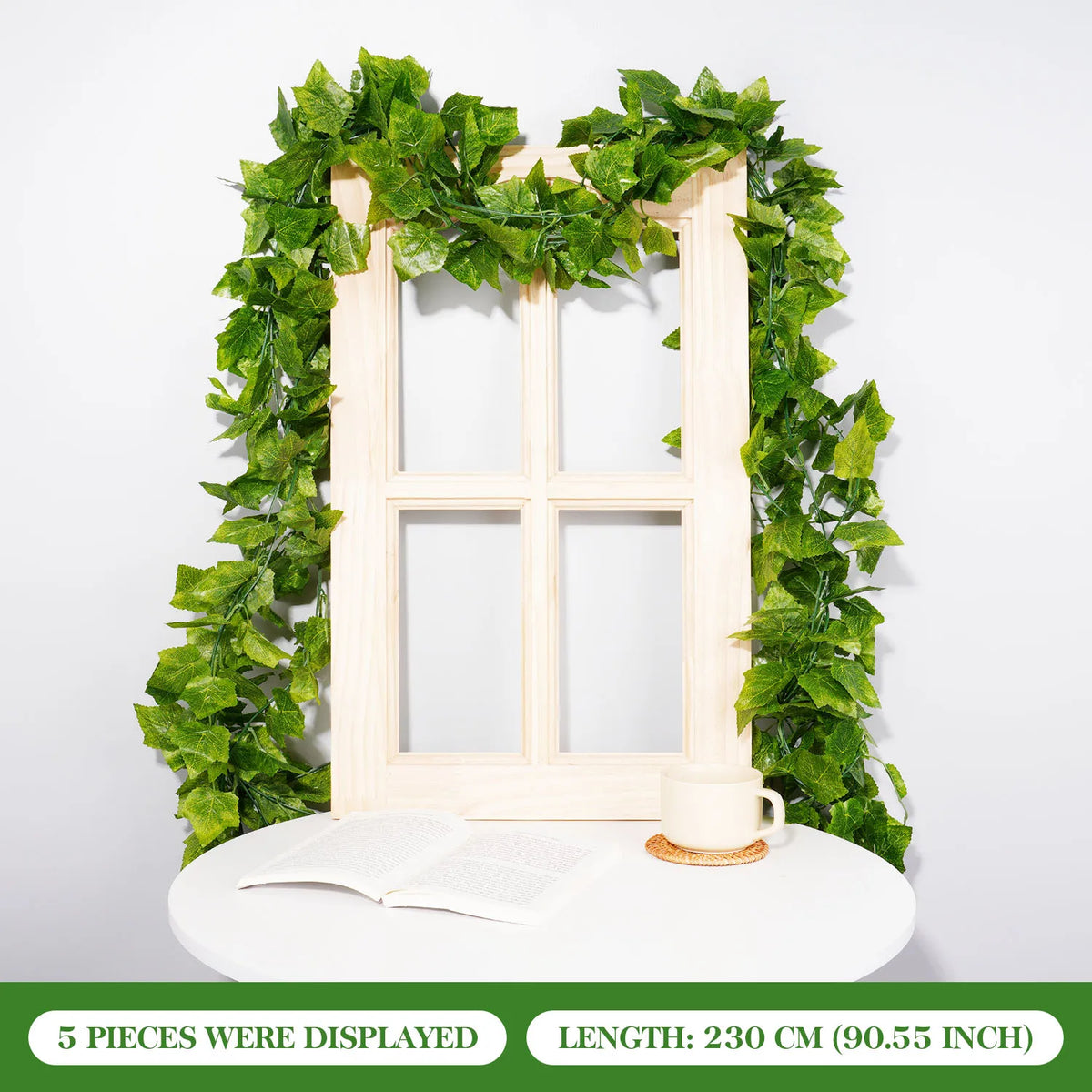 guirlande végétale artificielle feuilles vertes modernes décoration extérieure accrochée adhésif maison jardin anniversaire exposition