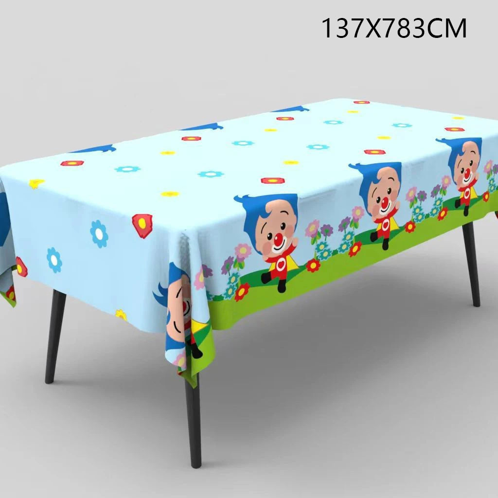 nappes festives clowns enfantins motifs fleurs géométriques tables jetables anniversaire enfants cirque