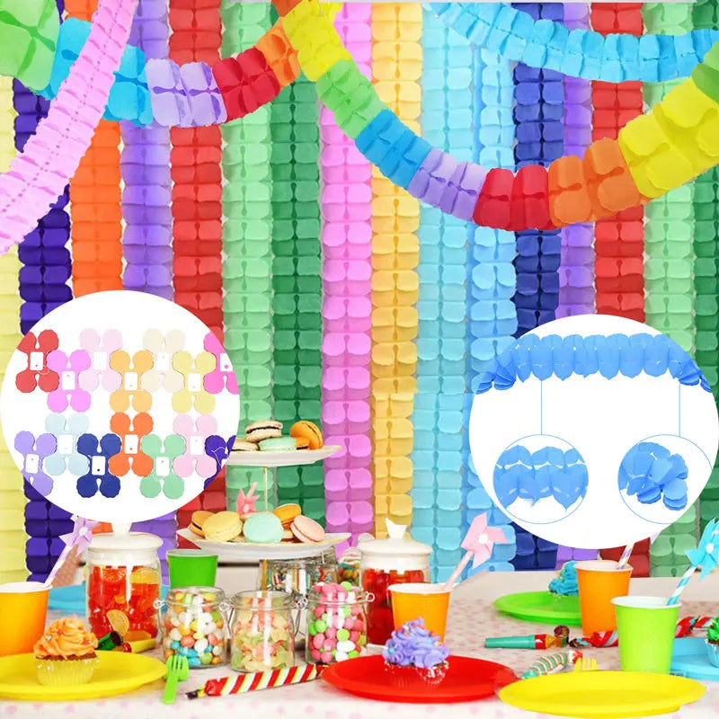 guirlande papier multicolore fleurs festive anniversaire mariage noël fêtes enfantsDecoration