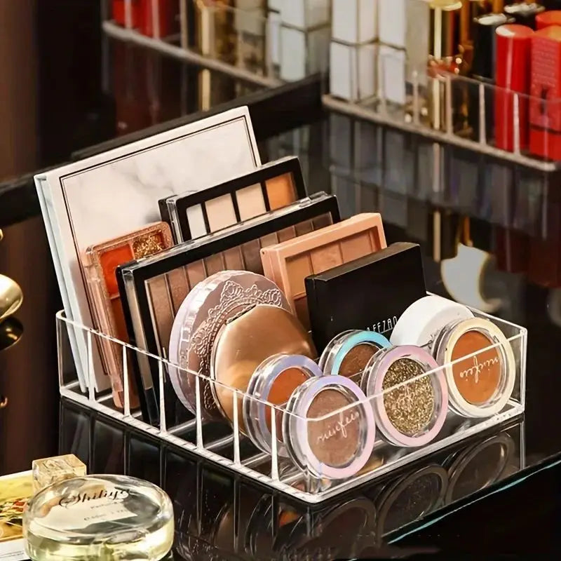 boîte rangement cosmétiques transparente moderne palette fards poudre parfum sans fixation plastique