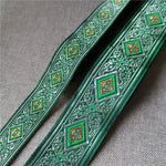 ruban décoratif polyester largeur 2cm bleu vert violet gris marron rose motif géométrique floral