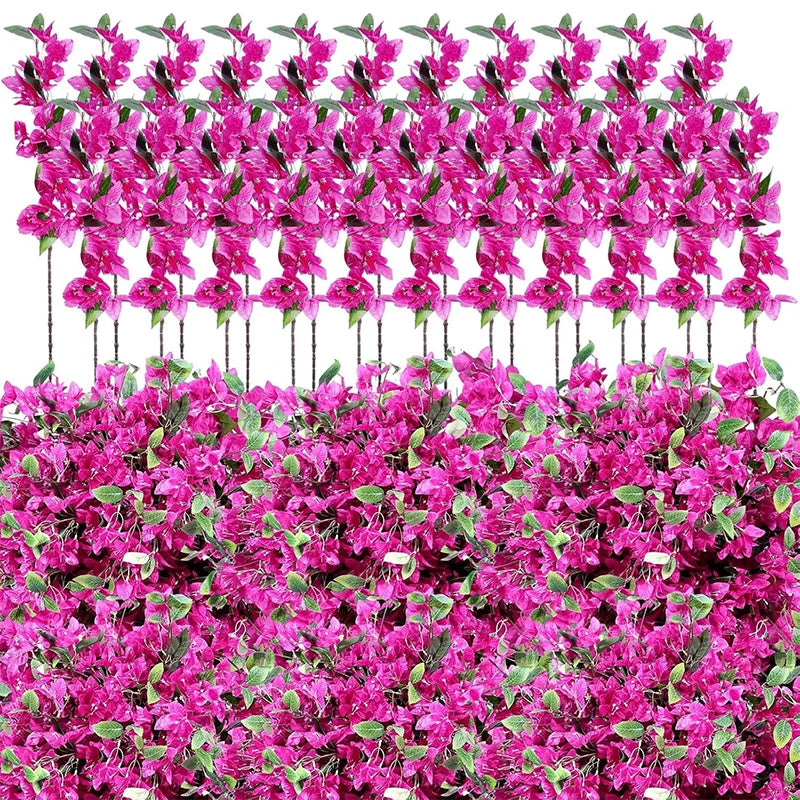 guirlande artificielle bougainvilliers rose vif fleurs feuilles moderne décoration extérieure anniversaire exposition