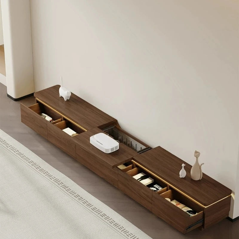 meuble bas tv moderne bois rangement 200cm largeur minimaliste déco
