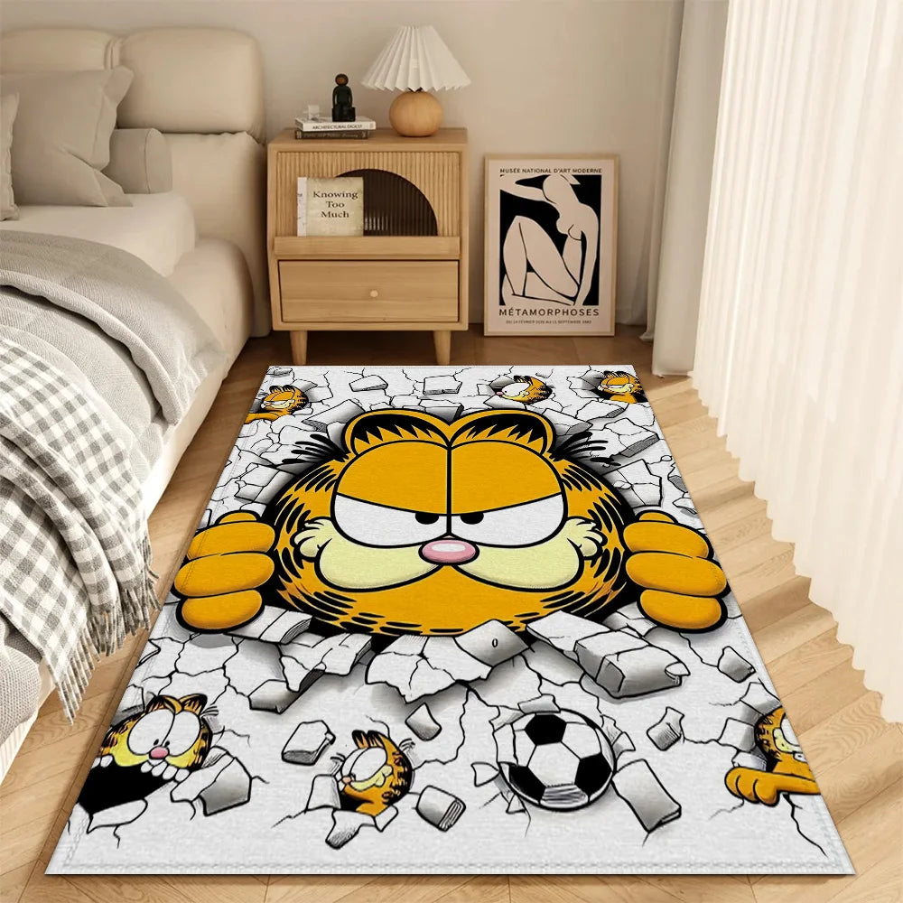 tapis salon moderne motif garfield personnages dessin animé coton doux antidérapant porte chambre