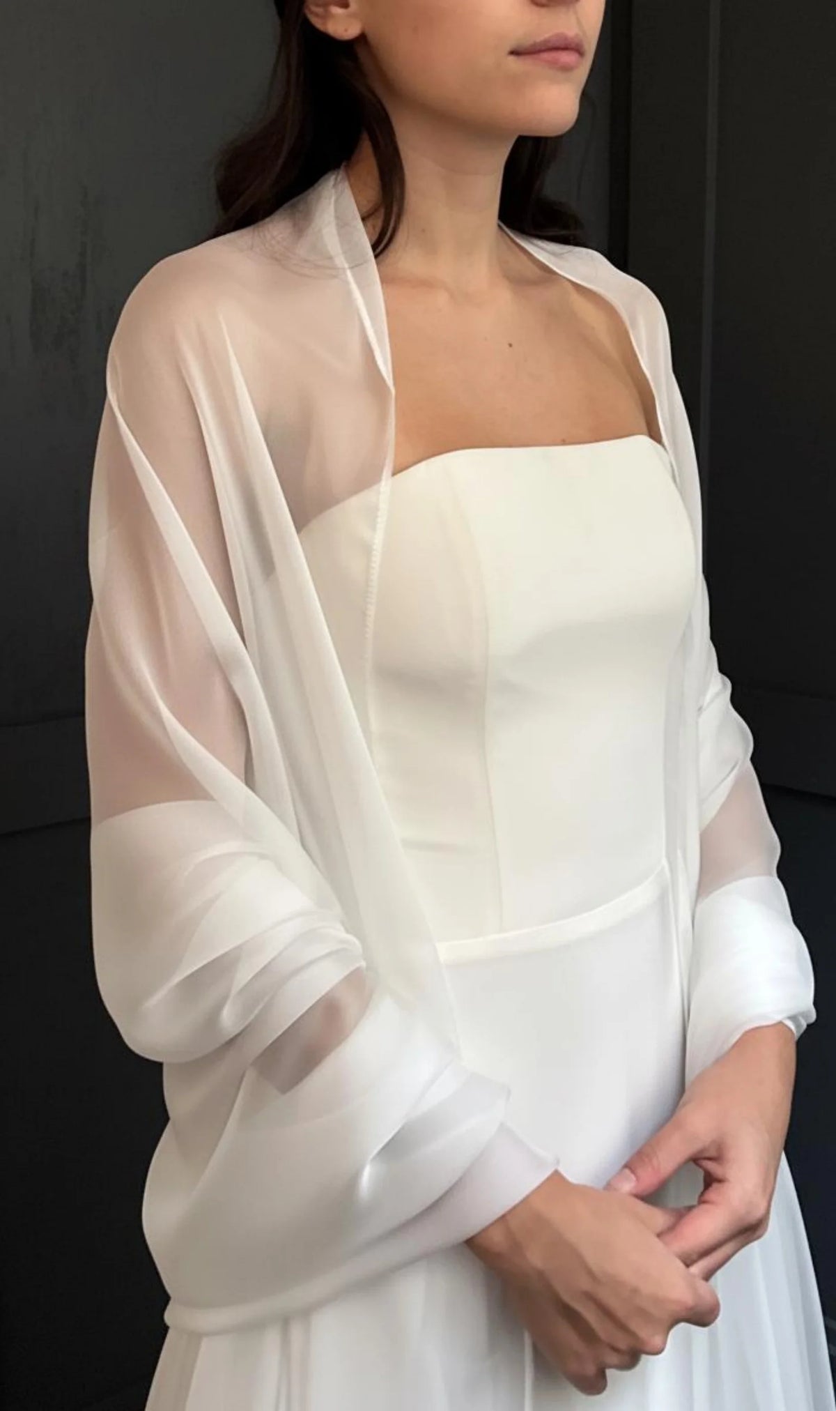 cape mariage transparente polyester élégante plage cérémonie cocktail soirée echangement