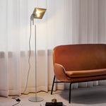 lampe sol moderne acier inoxydable blanc led haute qualité éclairage intérieur contemporain interrupteur bouton