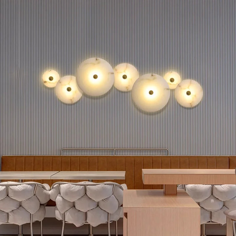 applique murale moderne marbre doré éclairage blanc chambre salon entrée étude 3000K 5000K fixée