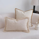 taies d'oreiller décoratives polyester non toxique moderne 30x50cm 45x45cm 50x50cm jacquard beigeclair tissage opacité