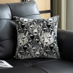 housse coussin double face imprimé léopard noir marron blanc moderne décoration maison voiture 50x50cm