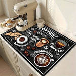 tapis moderne illustrations américano espresso noir cuisine rectangle absorbant rapide