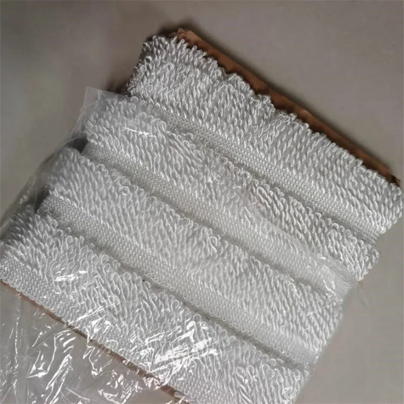 ruban décoratif moderne élégant blanc bleu clair marron rayures géométriques opaques polyester 6cm