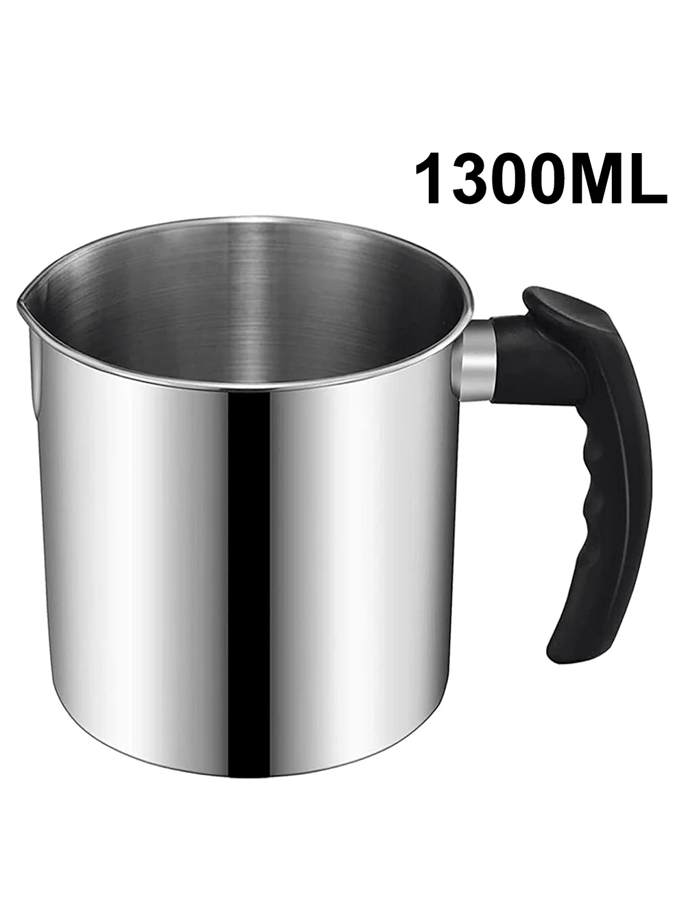 cuillère soupe moderne argentée poignée noire lisse brillante 1300ml 13cm large