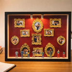 cadre photo mural classique ornementé adhésif figurines céramique fleurs artificielles photos doré blanc rouge