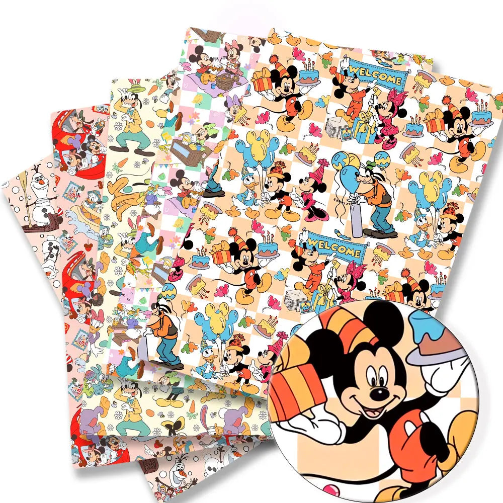 papier cadeau motif mickey mouse disney multicolore enfant fête anniversaire décoration maison coton