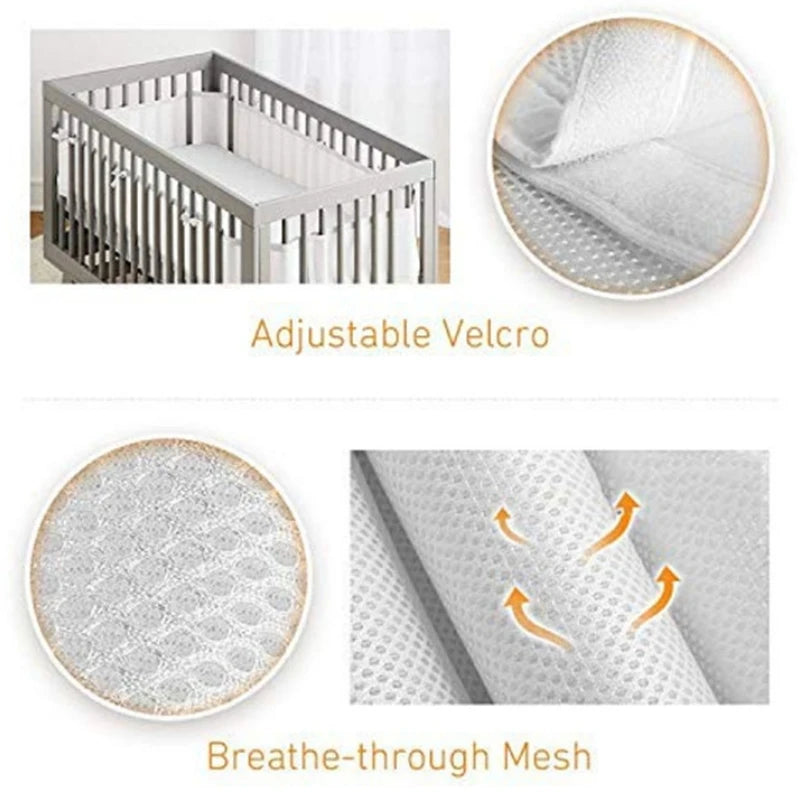 barrière lit bébé blanc gris protection lattes velcro ajustable moderne minimaliste