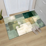 tapis géométrique abstrait moderne antidérapant entrée couleur verte beige rouge moderne