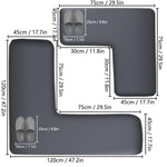 tapis sol antidérapant polyester gris moderne salle bain douillet taille 120x120cm 75x75cm