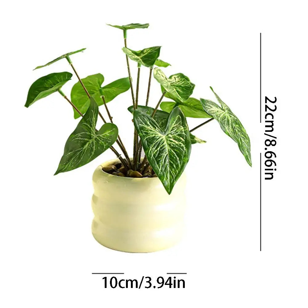 plantes artificielles vertes feuilles blanches moderne minimaliste sans entretienextérieur anniversaire
