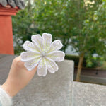 fleurs artificielles crochetées rose blanc vert anniversaire mariage décoration intérieure festive