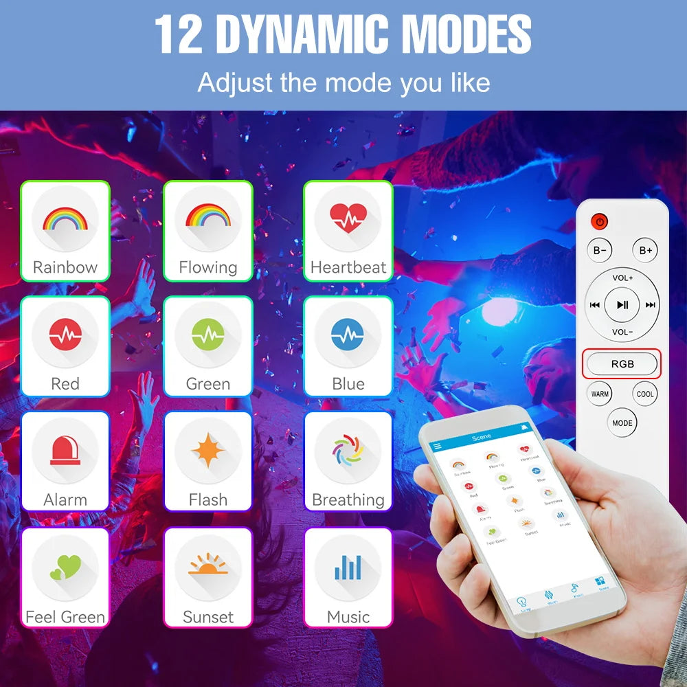 lampe inteligente rgb blanc moderne certification rohs ul bluetooth app télécommande musique