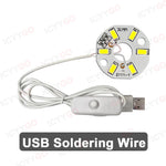 source lumière led 3w 5v usb blanc rouge circulaire adhésif câble interrupteur