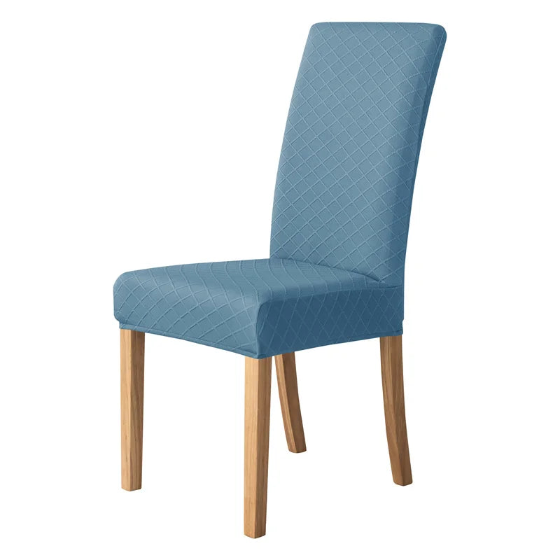 housse chaise moderne carreaux diagonaux beige gris rouge élasthanne polyester adhésif mariage banquet plage