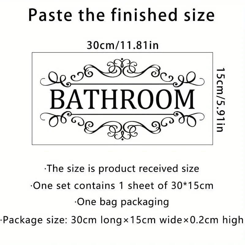 autocollant mural lettre bathroom noir motifs décoratifs adhésif classique chambre décoration maison
