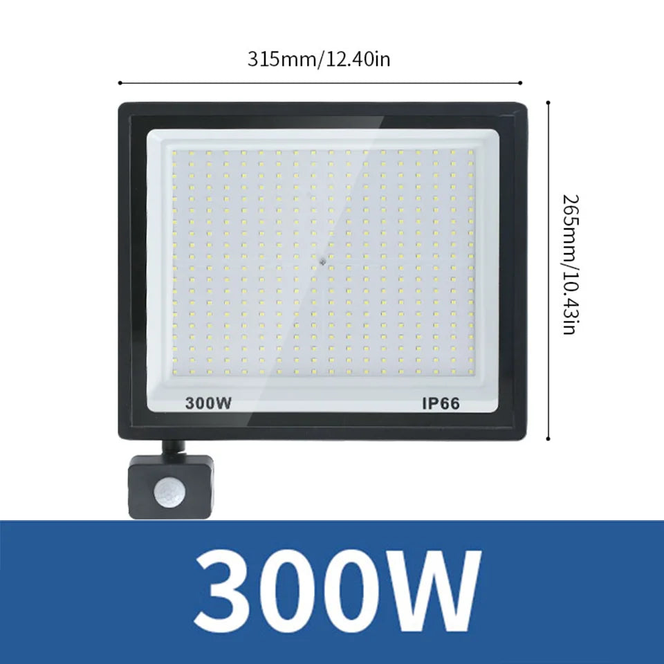 projecteur led extérieur noir capteur mouvement étanche aluminium mur jardin sécurité