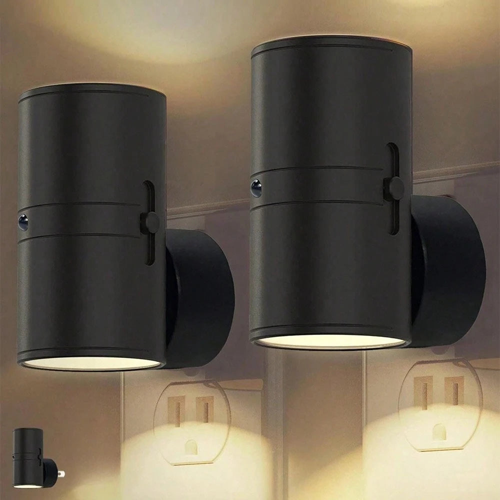 veilleuse led murale noire moderne flux lumineux faible prise murale certifiée ul rohs cem