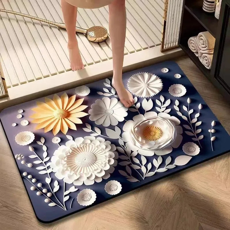 tapis multicolore fleurs relief moderne porte barre 40x60cm 50x80cm