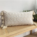 housse coussin brodée boho chic motif floral géométrique polyester 30x60cm decoration maison
