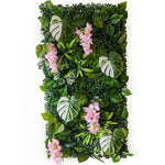 panneau mural artificiel herbe feuilles vert moderne décoration extérieur accroché maison festive