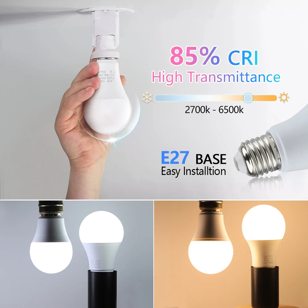 ampoules led blanc moderne e27 12w 15w 18w 6w 9w translucent foyer maison