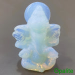 statuette ganesha vert clair aventurine opale artisanale détails fins sculpture main décoration maison jardin