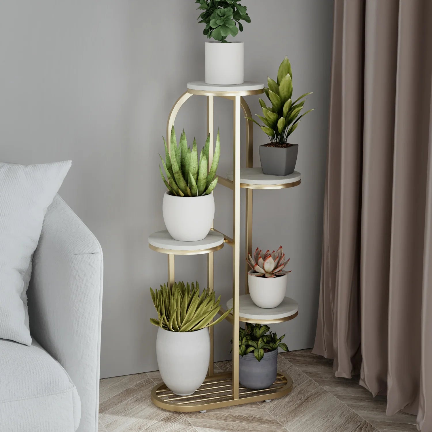 Support de plantes en métal à 5 niveaux pour intérieur