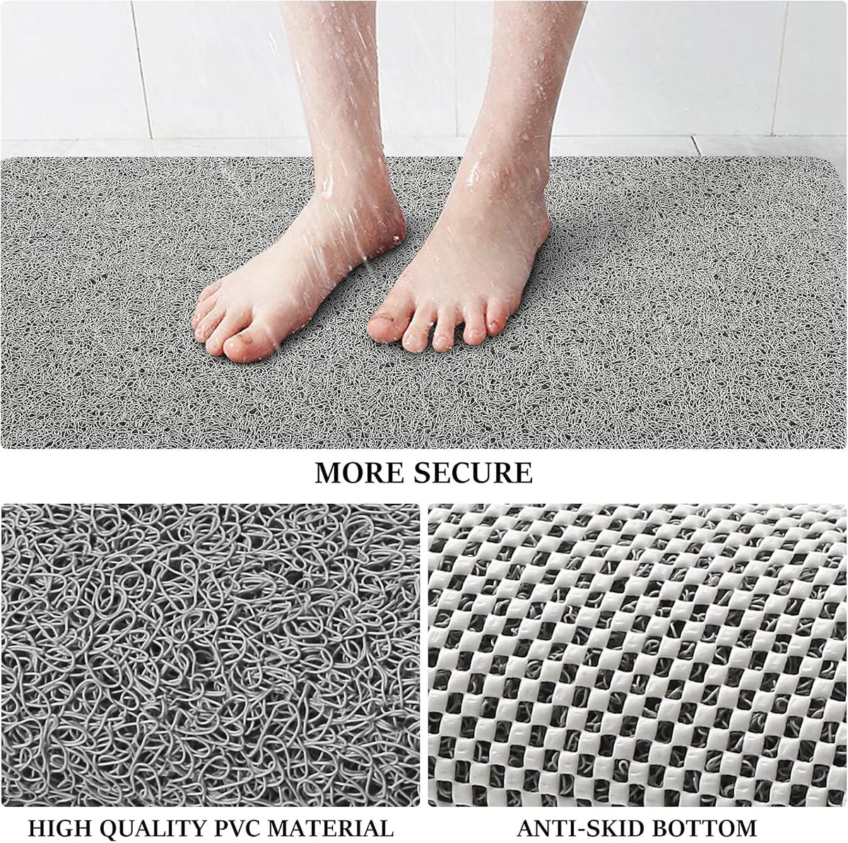 tapis bain anti dérapant gris beige texture micro poreuse séchage rapide moderne confortable salle