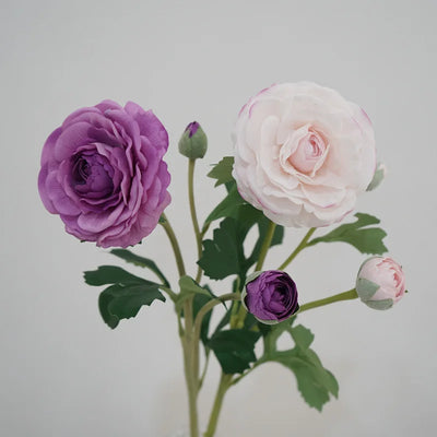 Fleurs pivoine artificielles 2 têtes effet lotus en latex hydratant
