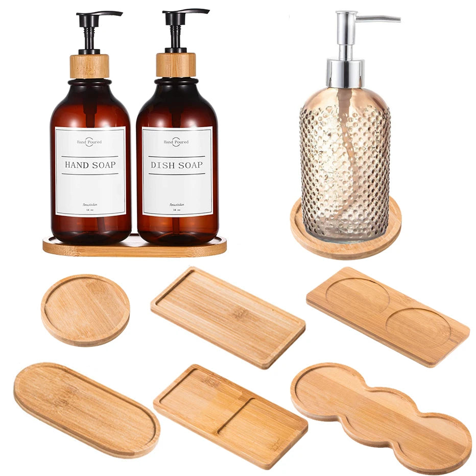 supports savon liquide bois naturel blanc moderne minimaliste rechargeable multifonctionnels cuisine
